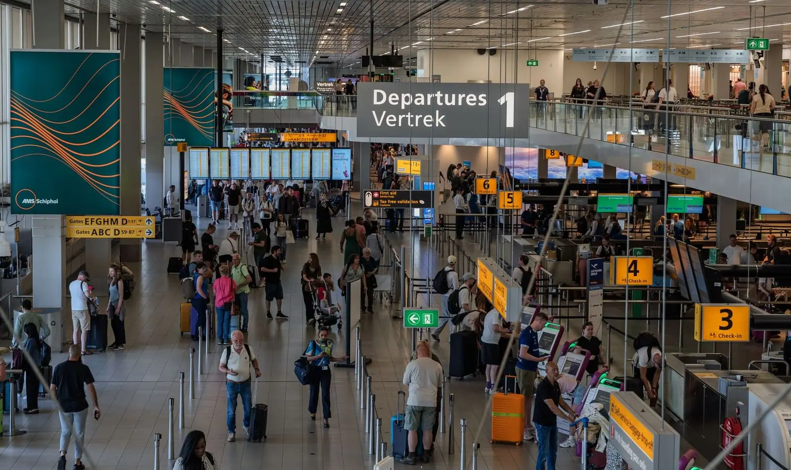 An airport departure terminal