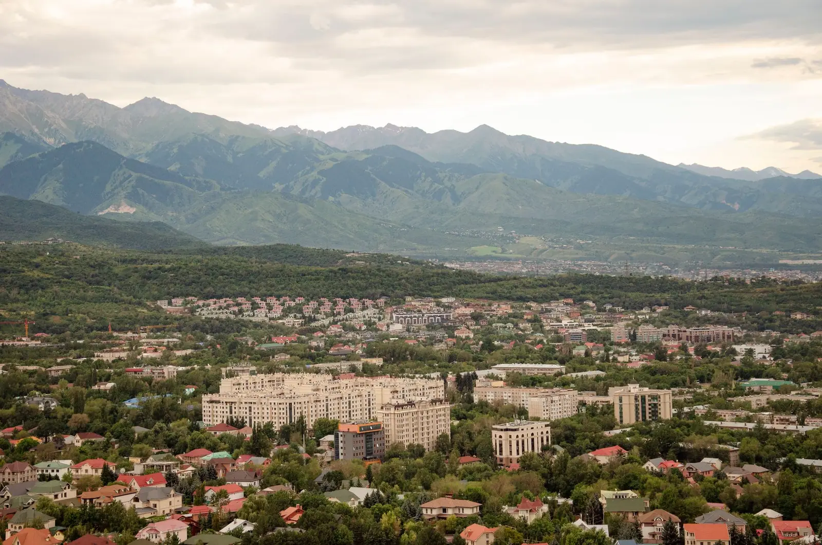 Almaty, Kazakhstan, below the Trans-Ili Alatau mountains