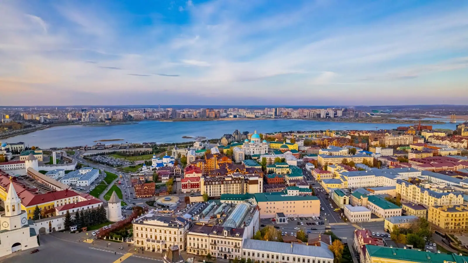 Rooftops and streets of central Kazan, Russia