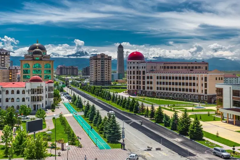 Civic buildings in central Magas, Ingushetia
