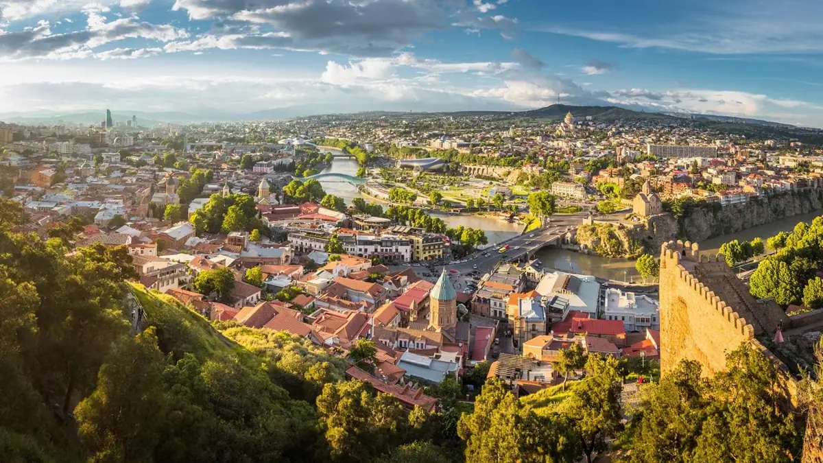 The old town of Tbilisi, Georgia, seen from above