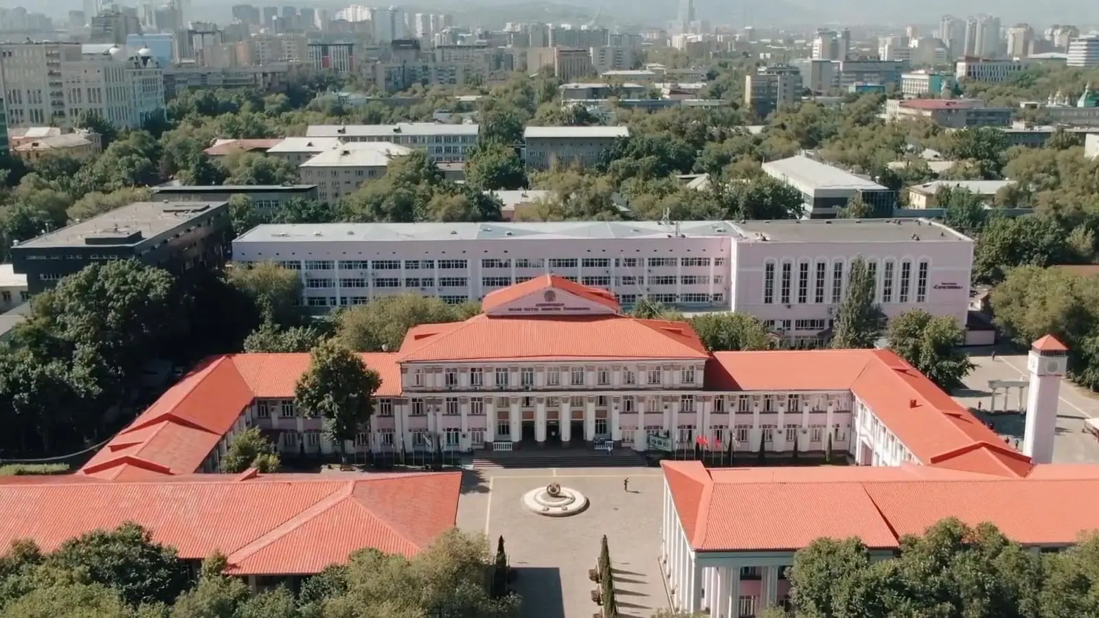 Kazakh National Medical University in Almaty seen from above