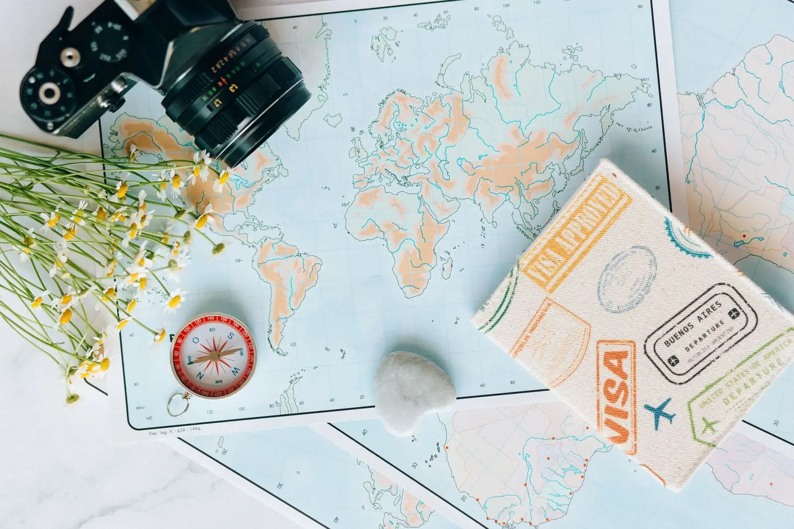 A passport with visa stamps